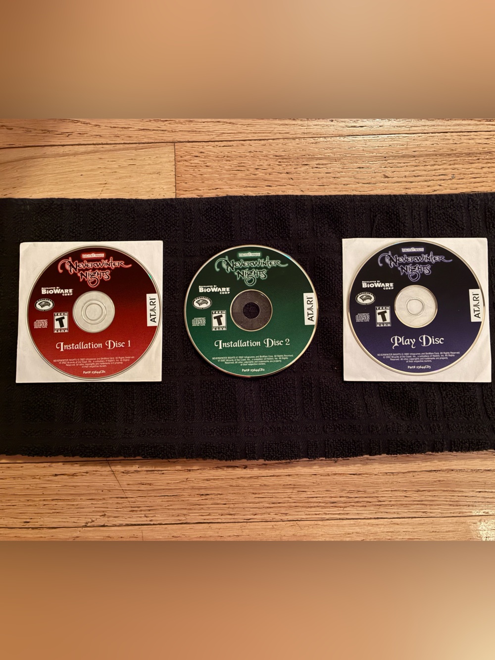 Neverwinter Nights PC Game Discs - Red, Green, Purple - BioWare/Atari